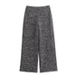 Women's Decorated Row Button Texture Vest-style Top And Trousers Suit