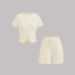 Women's Slim-fit Short Sleeve Blouse And Pants