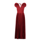 V-neck Three-dimensional Flowers High Waist Pleated Dress