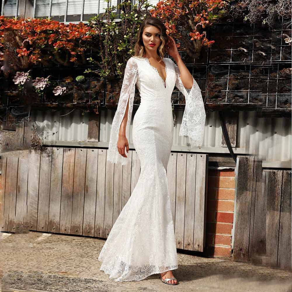 Street Shot Slimming White Banquet Dress