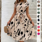 Robe plissée d'été à motifs géométriques pour femmes