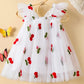 Embroidered Flowers Holiday Party Dress Girl