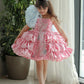 Robe bouffante rose à nœud d'été pour enfants, vêtement de spectacle pour défilé