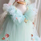 Robe de princesse Lolita pour fille avec motif de fleurs brodées et papillons