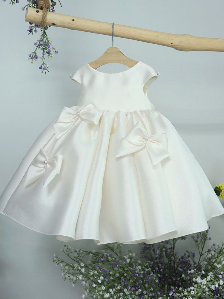 Robe pour enfants, costume de princesse à nœud à la mode