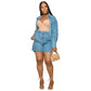 Women's Denim Jacket Coat Two-piece Set