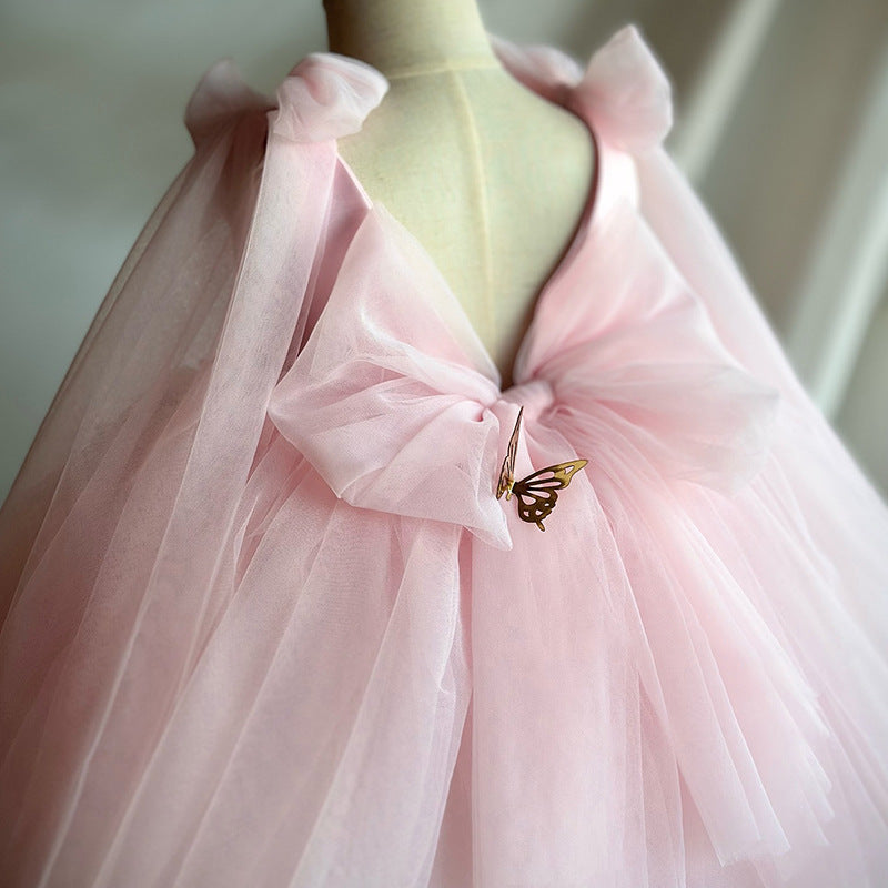Children's Mesh Sleeveless Vest Host Dress