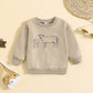 Pull décontracté à manches longues imprimé tête de vache pour enfants