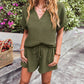 Solid Color Short Sleeve Shorts Temperament Commute Casual Suit