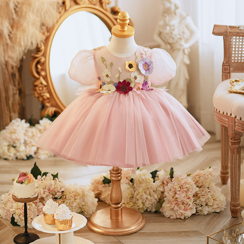 Baby Girl Catwalk Piano Performance Host Princess Dress