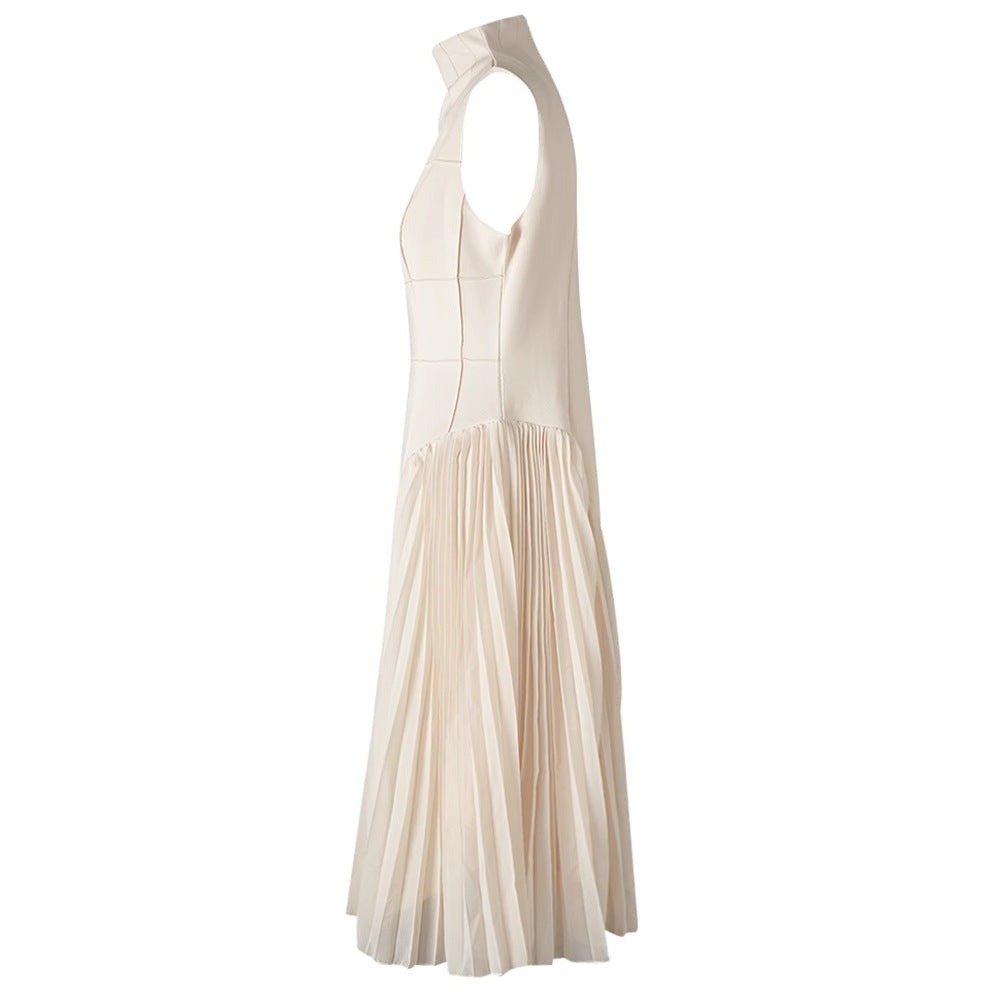 Nouvelle robe élégante sans manches à col montant pour femmes
