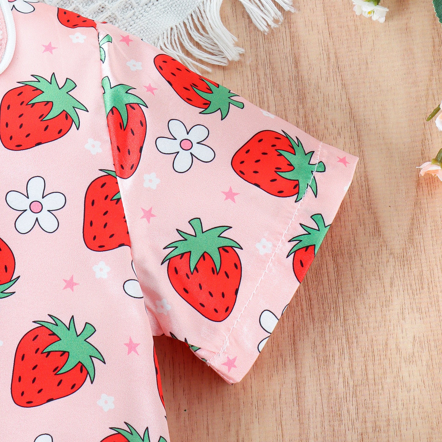 Multi-Color New Pajamas Animal Flowers Print Top With Shorts