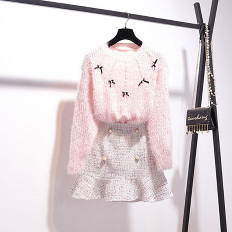 Women's Sweater Skirt Two-piece Suit Gas Suit