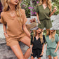 Solid Color Short Sleeve Shorts Temperament Commute Casual Suit
