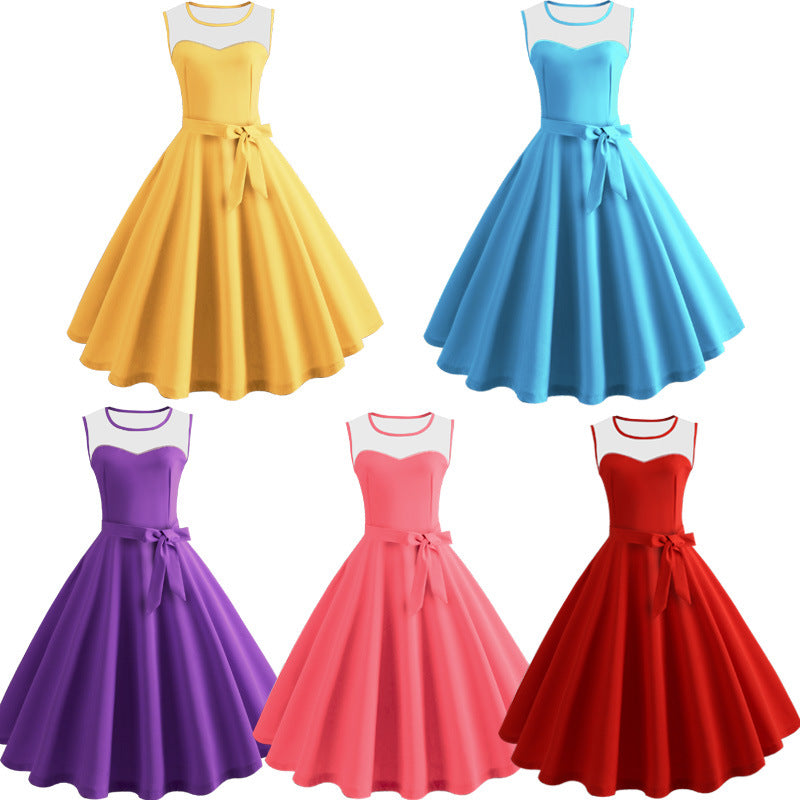 Robe patchwork en maille affinant la taille pour femme