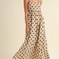 U-collar Tight Waist Large Skirt Polka Dot Print Dress