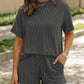 Thread Short Sleeve Round Neck Top Pocket