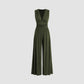 Women's Solid Color Loose Sleeveless Knitted Jumpsuit