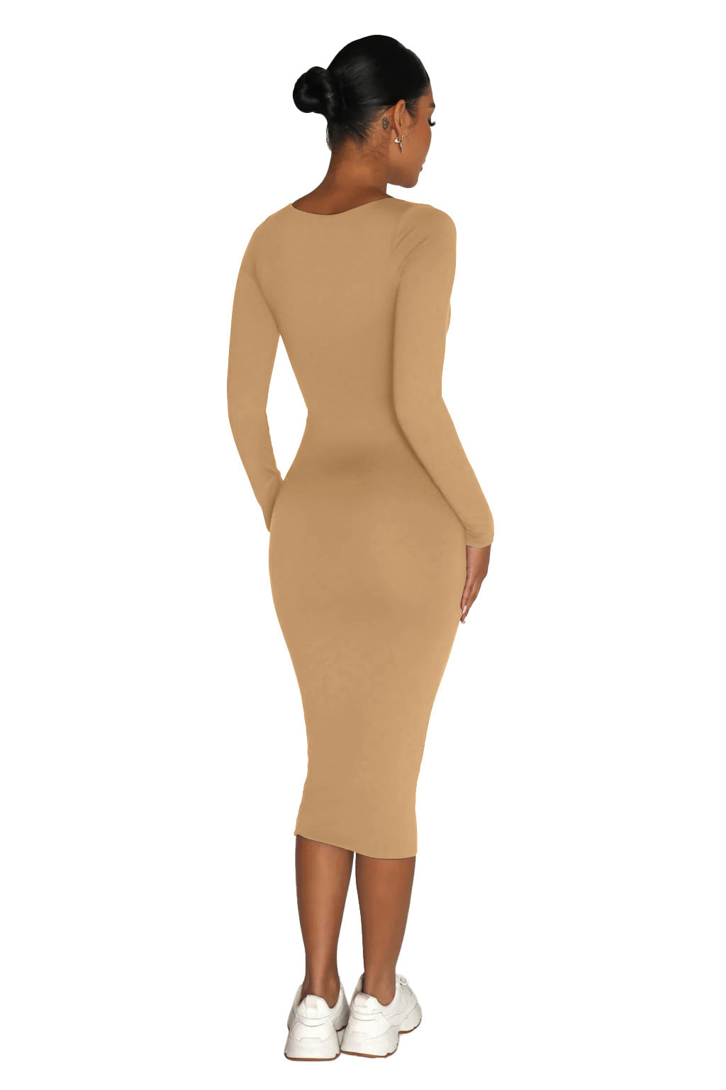 Round Neck Fleece Thickened Slim Fit Hip Skirt