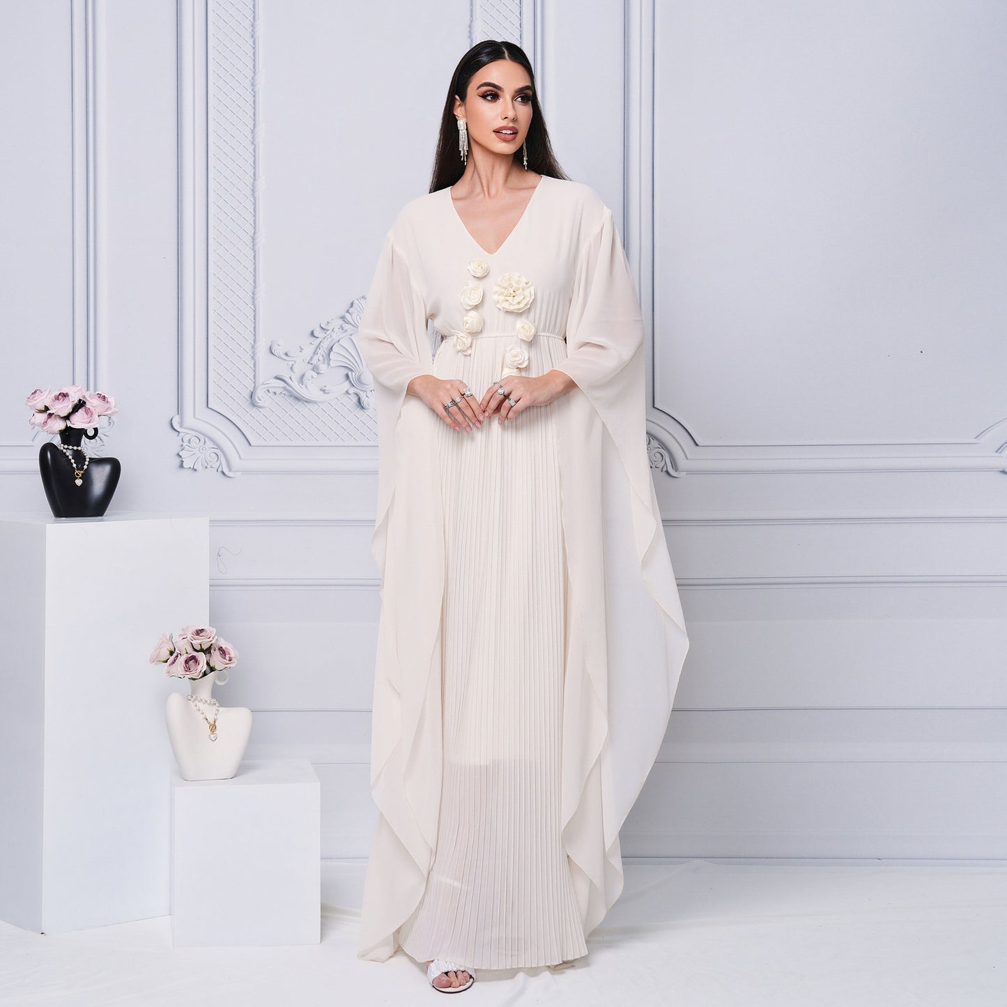 Robe trapèze à manches longues de style saoudien du Moyen-Orient