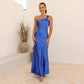 Backless Solid Color Dress