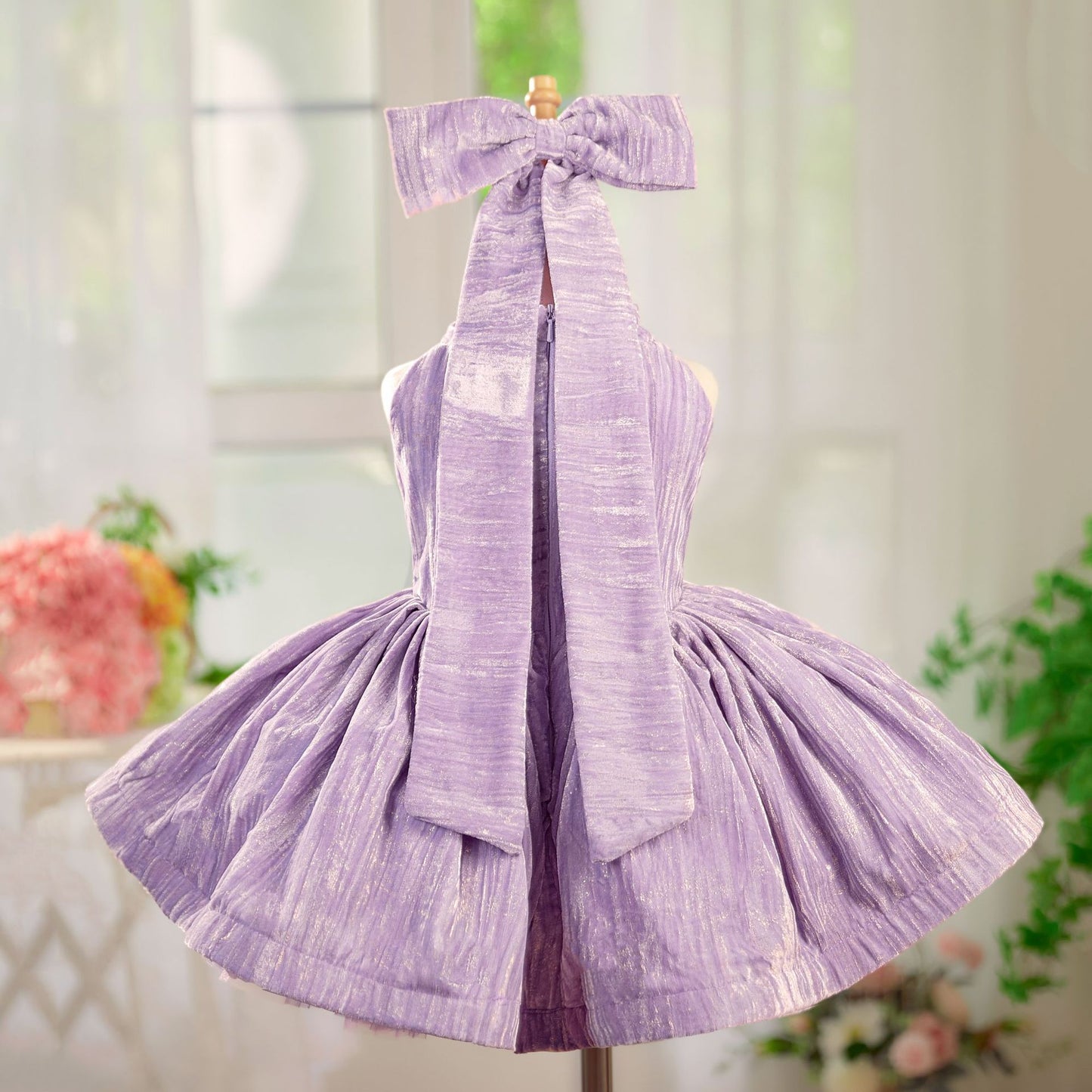 Robe de princesse violette en velours tendance pour fille