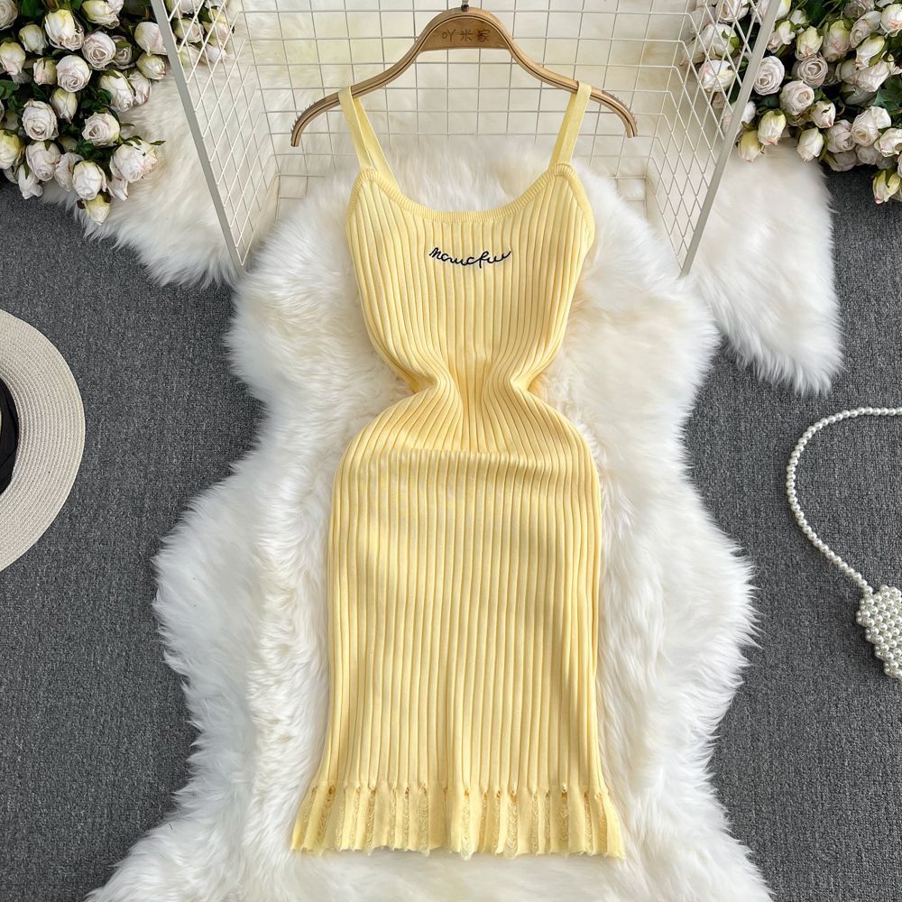 High Slim Looking Base Hip Skirt Square Collar Vest Skirt