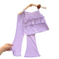Thin Little Girl Ice Silk Suspender Skirt Bell-bottoms Ankle-length Pants Two-piece Set