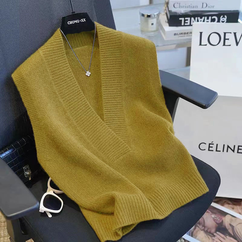 Large V-neck Loose Slimming Inner Wear Sleeveless Sweater Vest