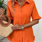 Women's Solid Color Fashion Ruffles Loose Shirt