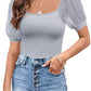 Fashionable See-through Slim Patchwork Short Sleeve