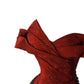 Robe de mariée rouge à épaules dénudées, robe de fiançailles amincissante grande taille