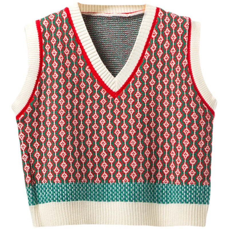 Gilet ample en tricot sans manches pour femme