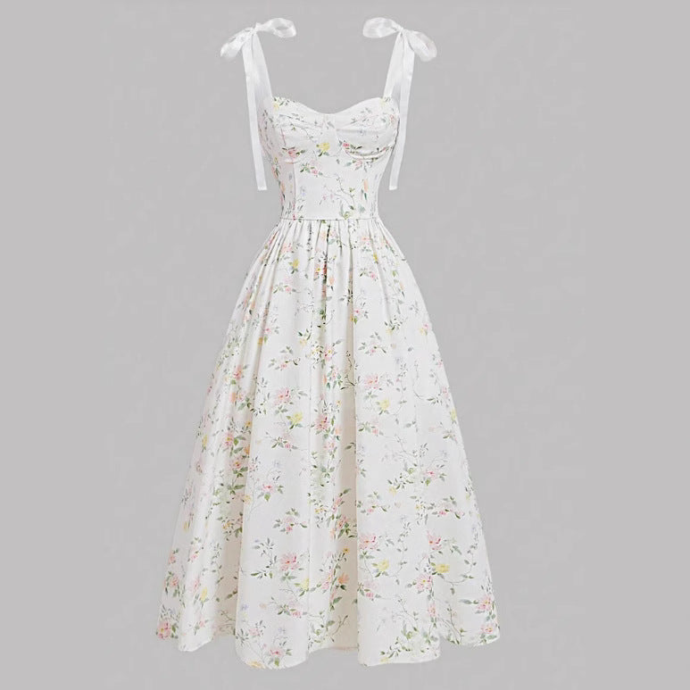 Women's Spring Clothing Elegant Low-cut Split Sling Dress