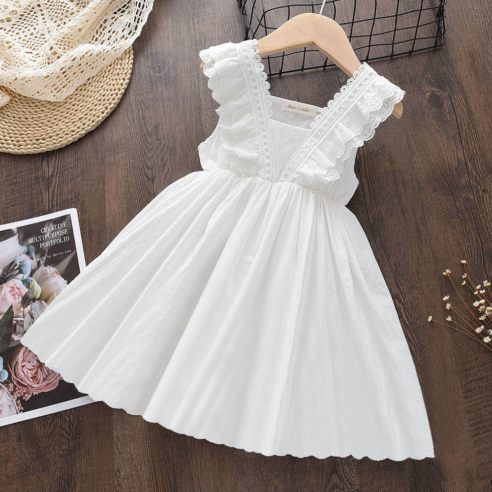 Korean Girls Lace White Fashion Special Dress