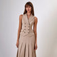 Sleeveless Vest Pleated Dress Two-piece Set