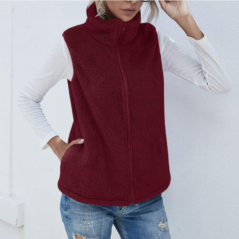 European And American Coat Loose Plaid Fur Cardigan