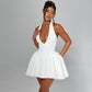 New Solid Color Sleeveless Waist Slimming Dress