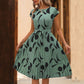 Robe plissée d'été à motifs géométriques pour femmes