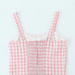 Retro Plaid Pastoral Style Lace-up Bow Dress