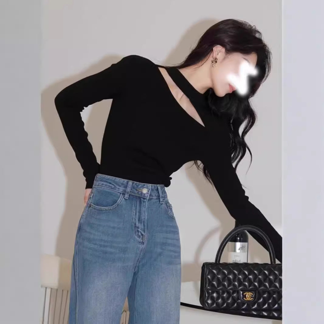 Sweater Middle Collar Halter Top