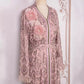 Gilding Flower Decoration Long Sleeve Dress Women
