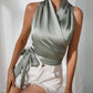 Halter Fashion Personalized Satin Shirt For Women