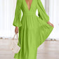 V-neck Waist-controlled Long Sleeves Dress Women