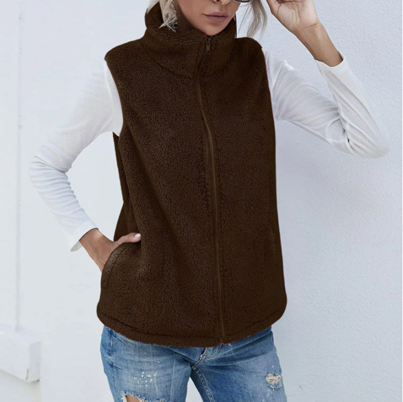 European And American Coat Loose Plaid Fur Cardigan