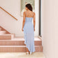 European And American Women's Sling Backless Ruffles Irregular Dress