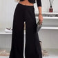 Solid Color O-neck Short Top T-shirt Wide Leg Pants Casual Suit