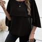 Women's All-match Round Neck Solid Color Layered Cape Sleeve Chiffon Shirt