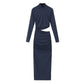 Fall Women's Clothing European And American Style Long Sleeve Mid-length Dress