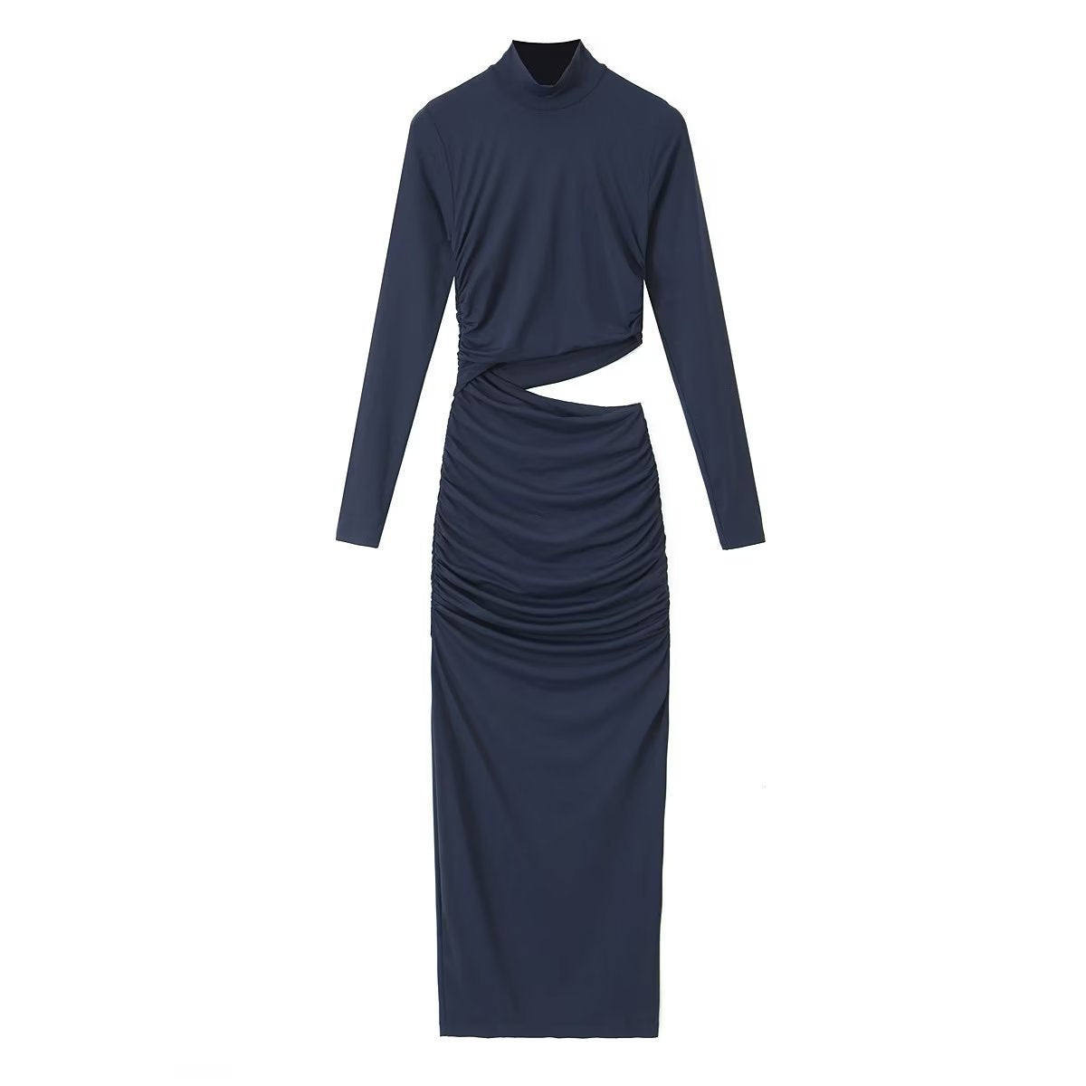 Fall Women's Clothing European And American Style Long Sleeve Mid-length Dress